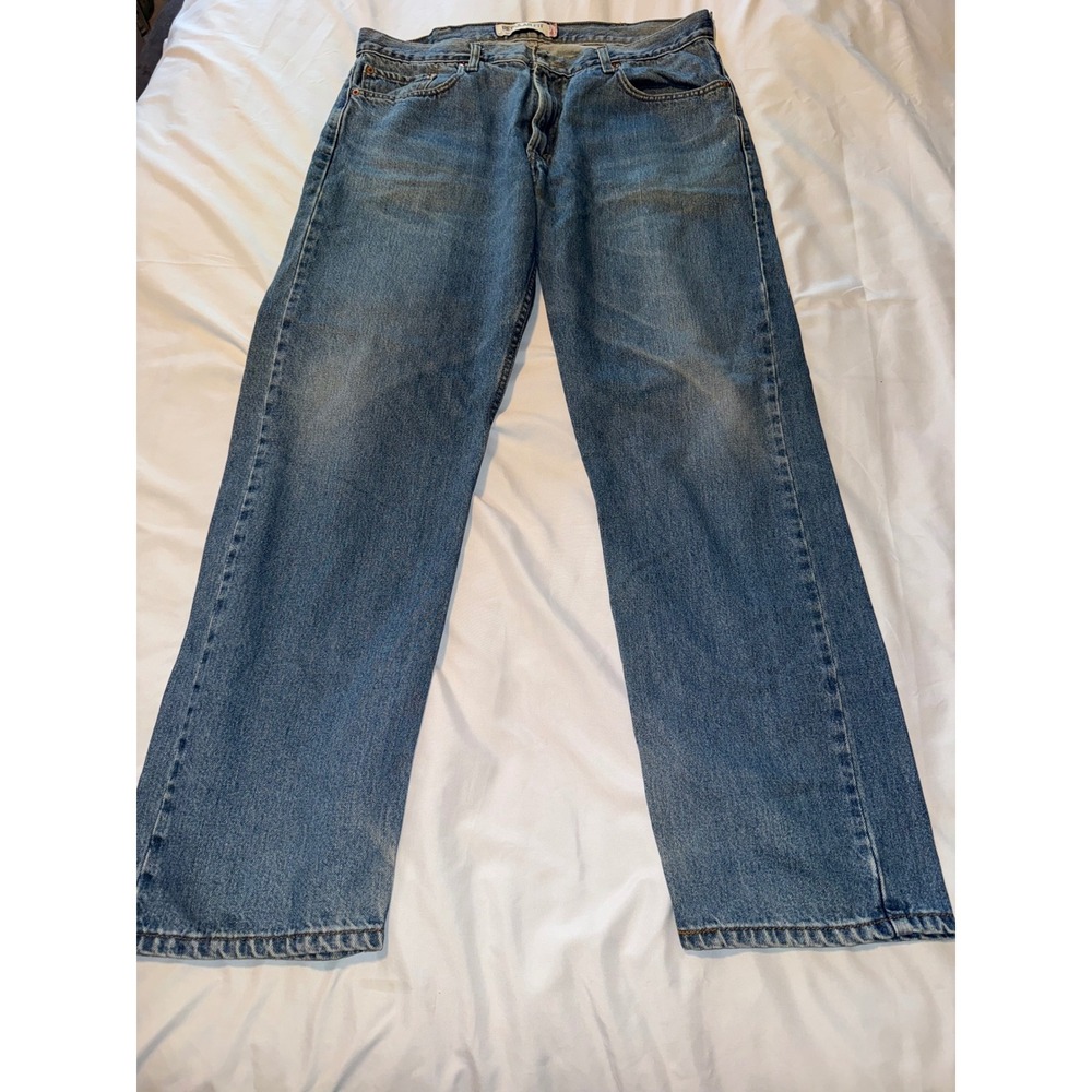 Levis 505 Regular Fit Mens Jeans 38x32 Medium Wash Blue Denim Straight Leg
